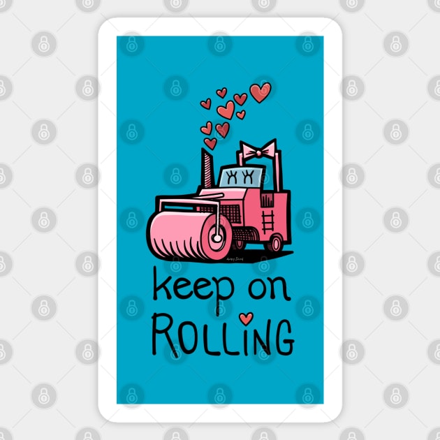 Keep On Rolling Steamroller Sticker by doodles by smitharc